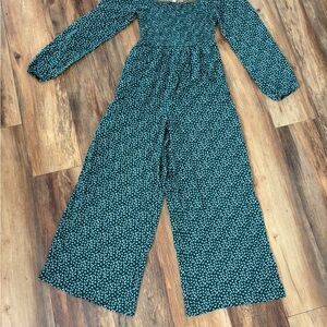 Chic Teal Floral Jumpsuit